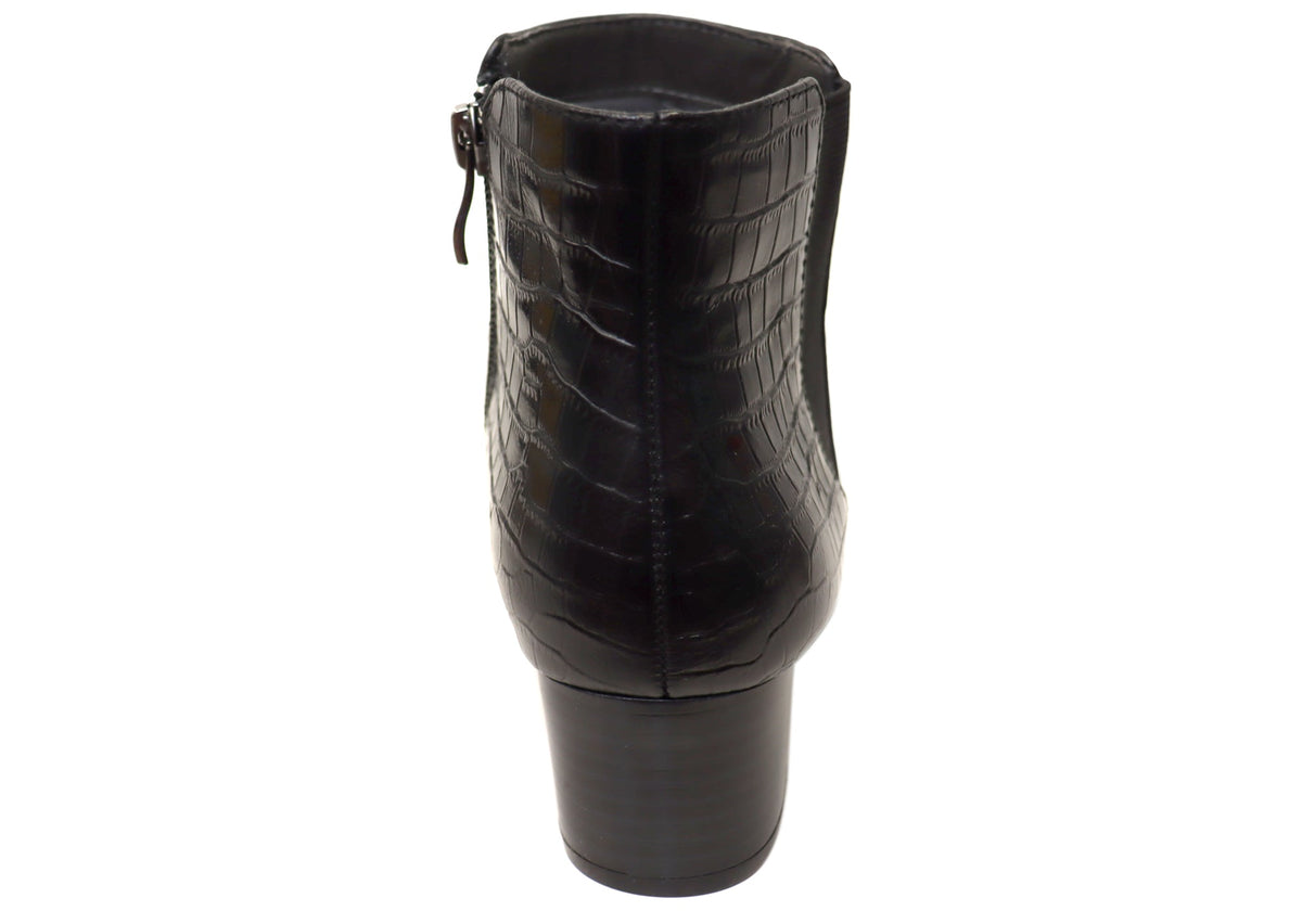 Heaven Womens Comfortable Leather Ankle Boots