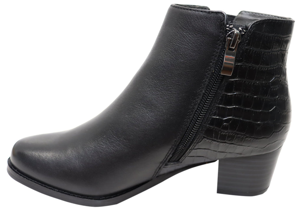 Heaven Womens Comfortable Leather Ankle Boots