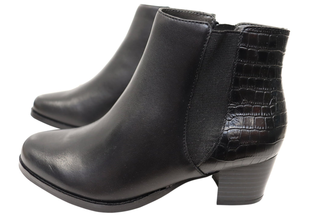 Heaven Womens Comfortable Leather Ankle Boots