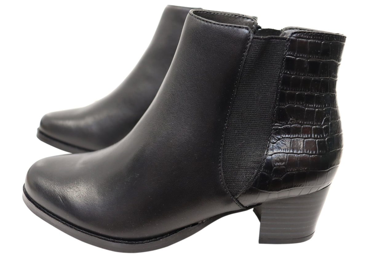Heaven Womens Comfortable Leather Ankle Boots