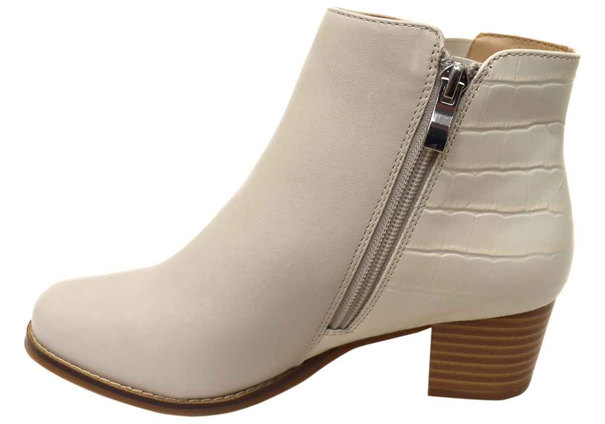 Heaven Womens Comfortable Leather Ankle Boots