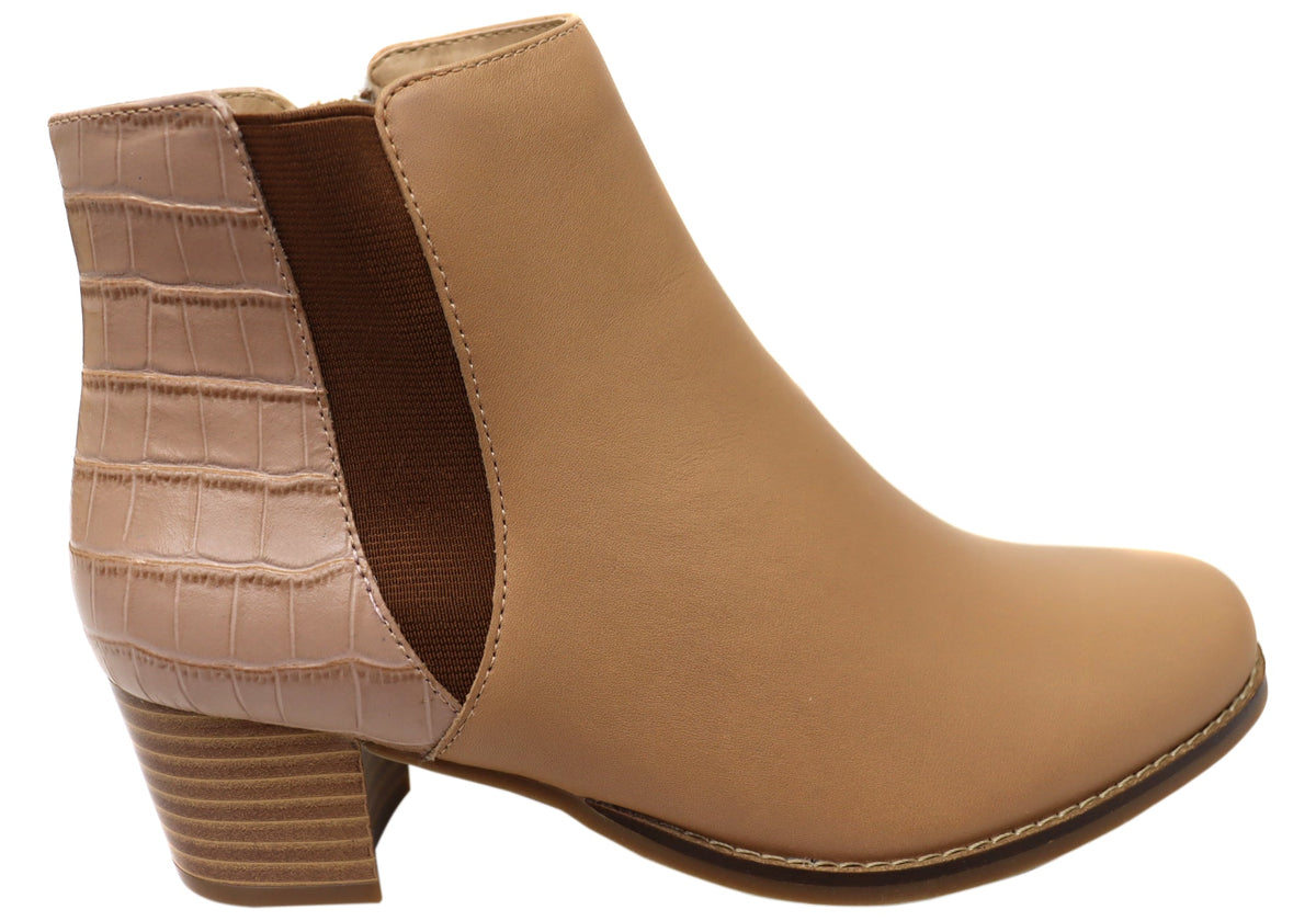 Heaven Womens Comfortable Leather Ankle Boots
