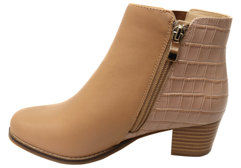 Heaven Womens Comfortable Leather Ankle Boots