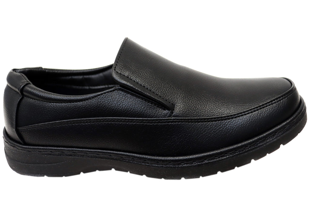 Mens Shortall Black Comfortable Slip On Shoes