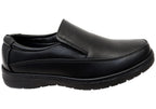 Mens Shortall Black Comfortable Slip On Shoes