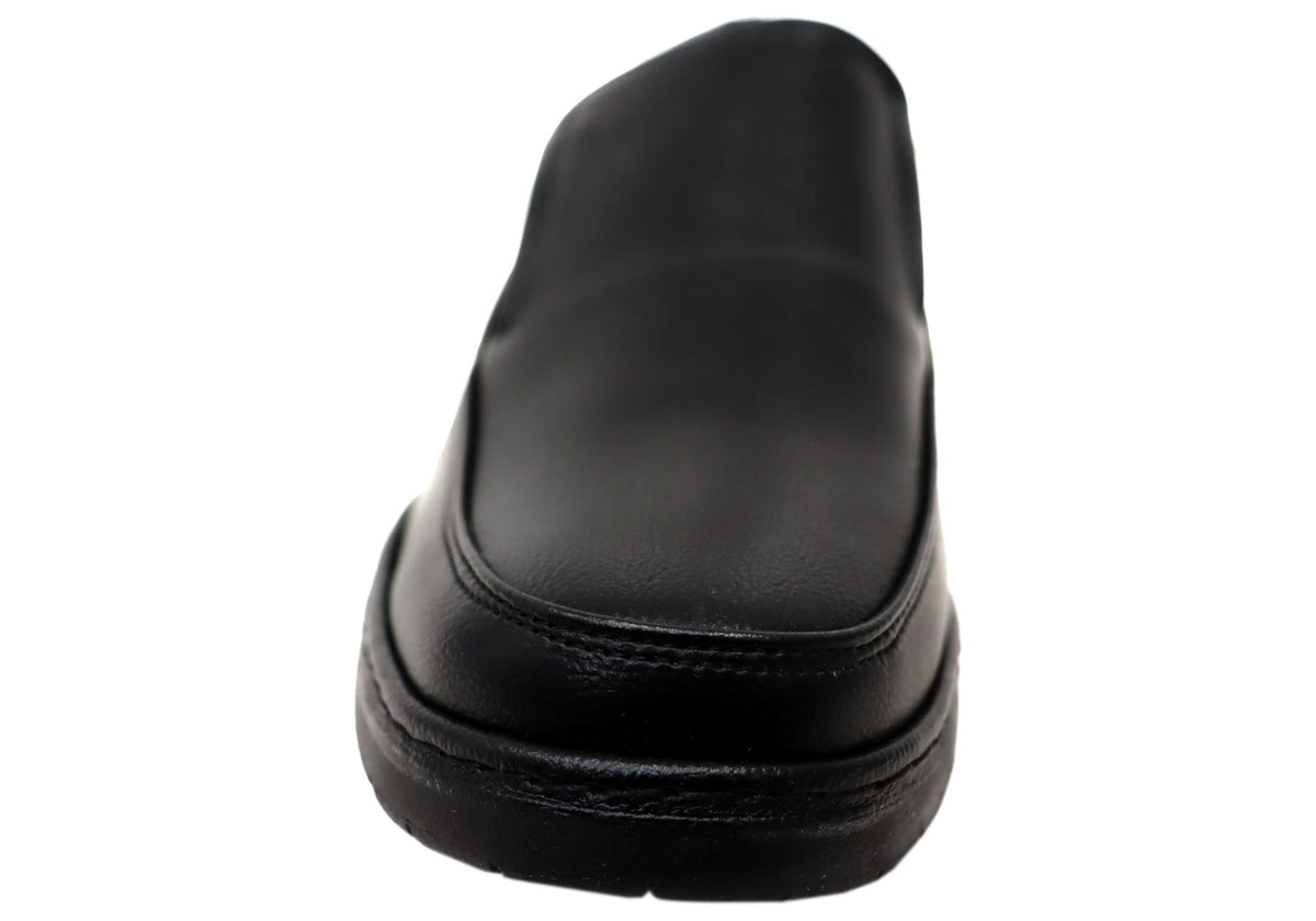 Mens Shortall Black Comfortable Slip On Shoes
