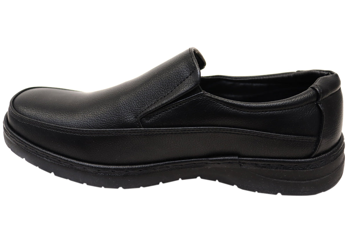 Mens Shortall Black Comfortable Slip On Shoes