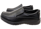 Mens Shortall Black Comfortable Slip On Shoes