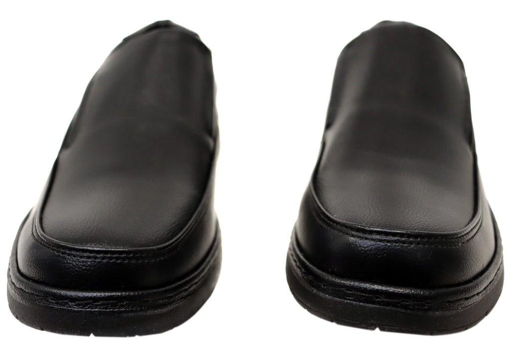 Mens Shortall Black Comfortable Slip On Shoes
