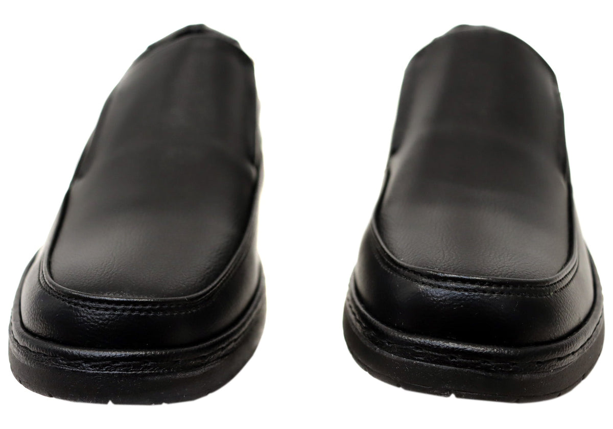 Mens Shortall Black Comfortable Slip On Shoes