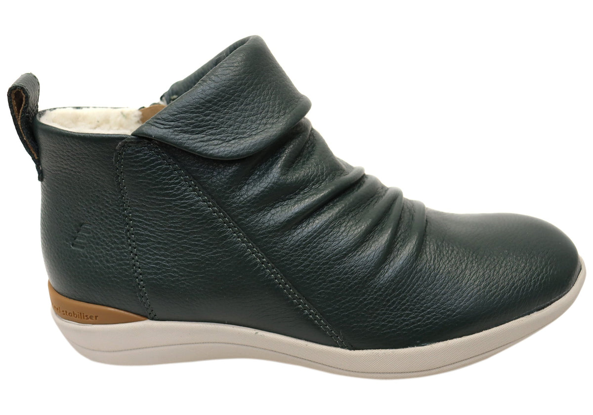 Glee Womens Comfortable Supportive Leather Ankle Boots