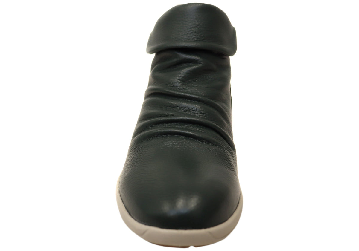 Glee Womens Comfortable Supportive Leather Ankle Boots