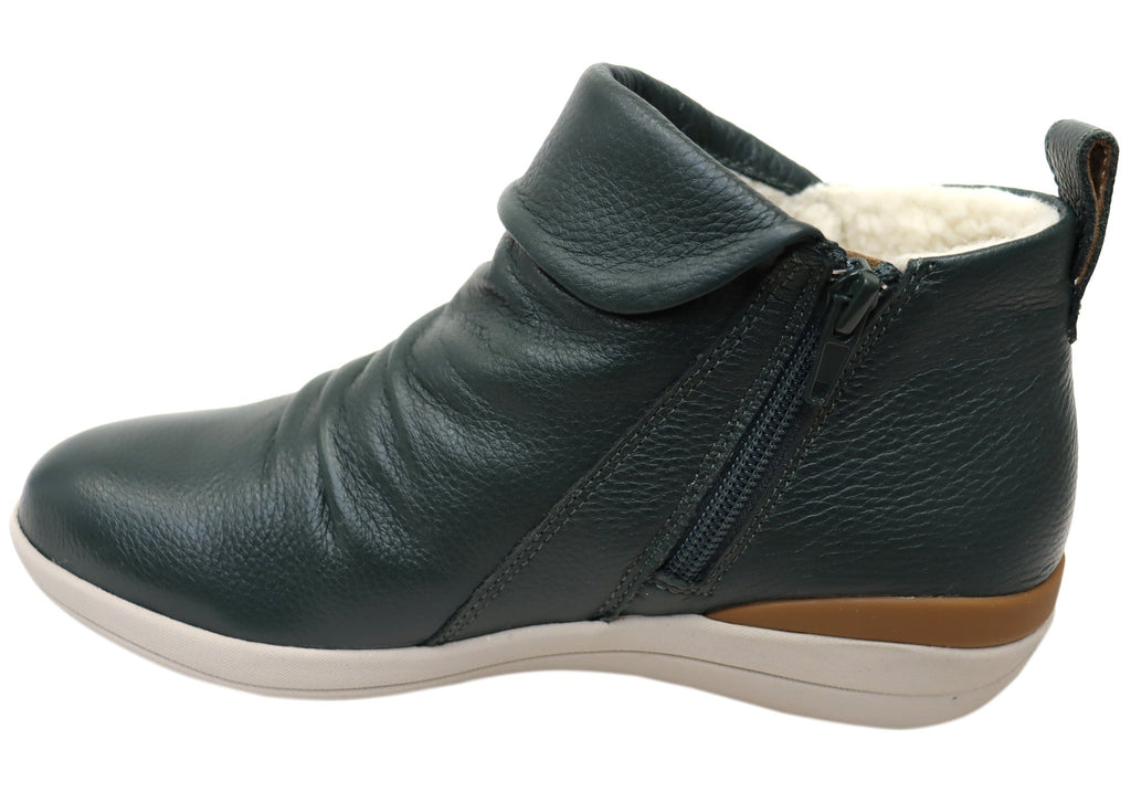 Glee Womens Comfortable Supportive Leather Ankle Boots