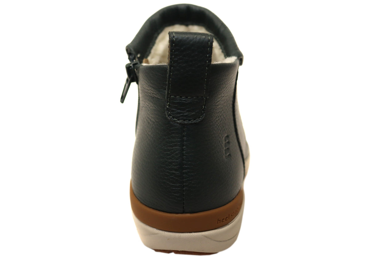 Glee Womens Comfortable Supportive Leather Ankle Boots