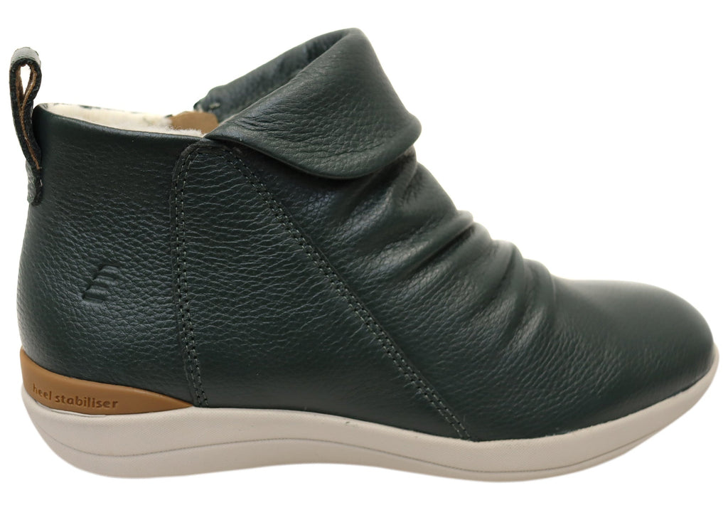 Glee Womens Comfortable Supportive Leather Ankle Boots