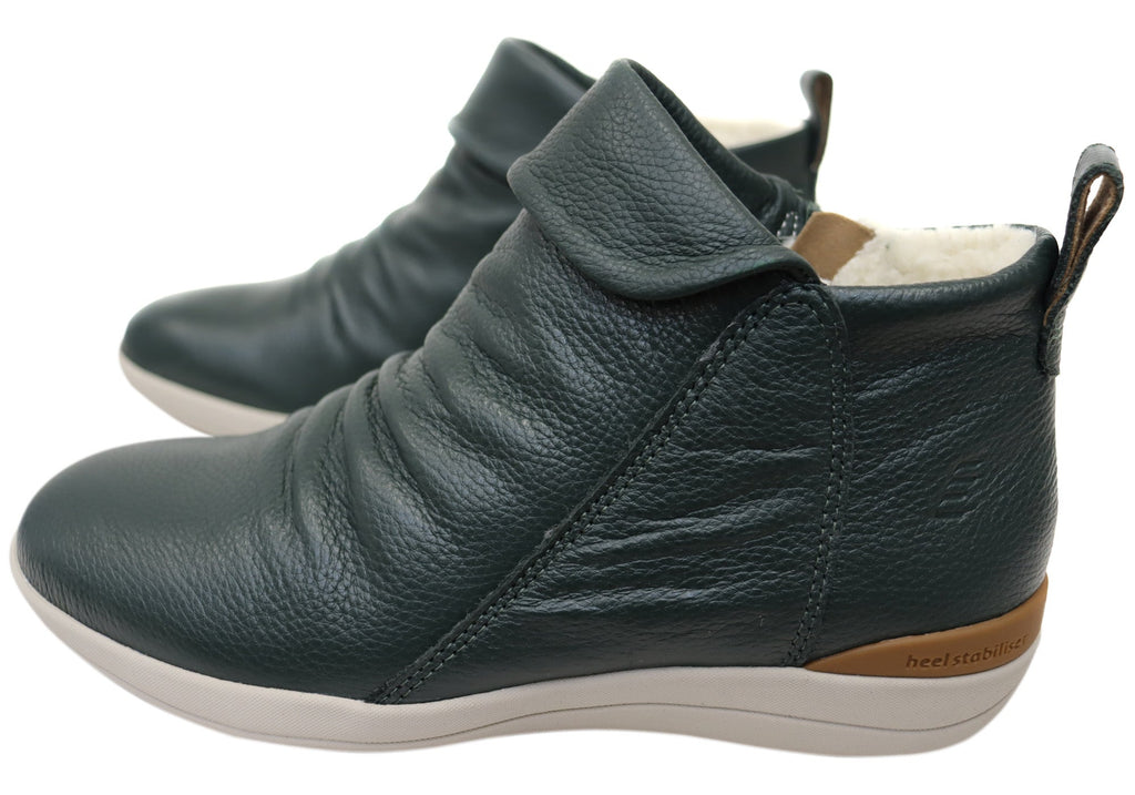 Glee Womens Comfortable Supportive Leather Ankle Boots