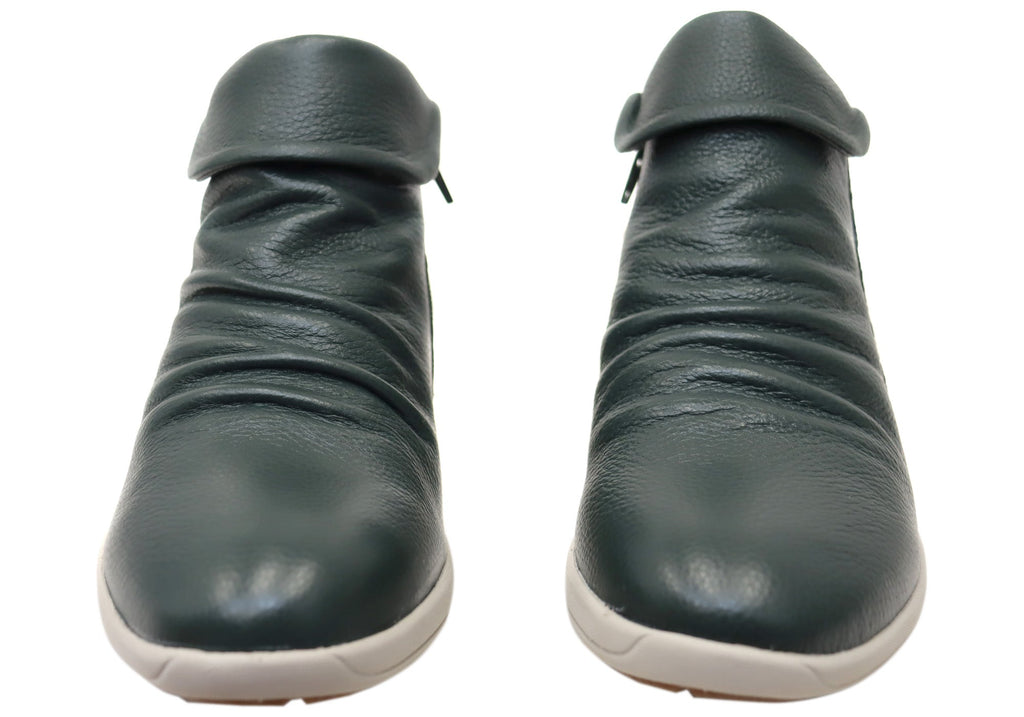 Glee Womens Comfortable Supportive Leather Ankle Boots