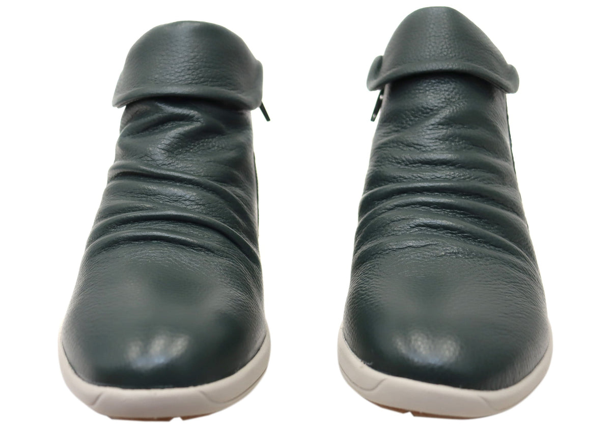 Glee Womens Comfortable Supportive Leather Ankle Boots