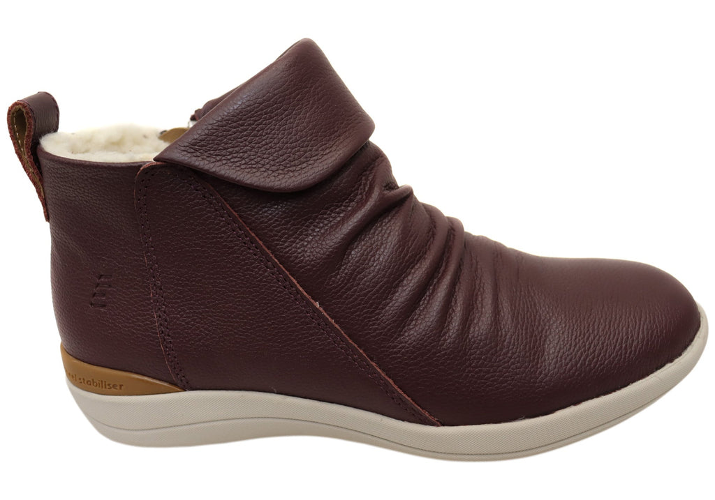 Glee Womens Comfortable Supportive Leather Ankle Boots