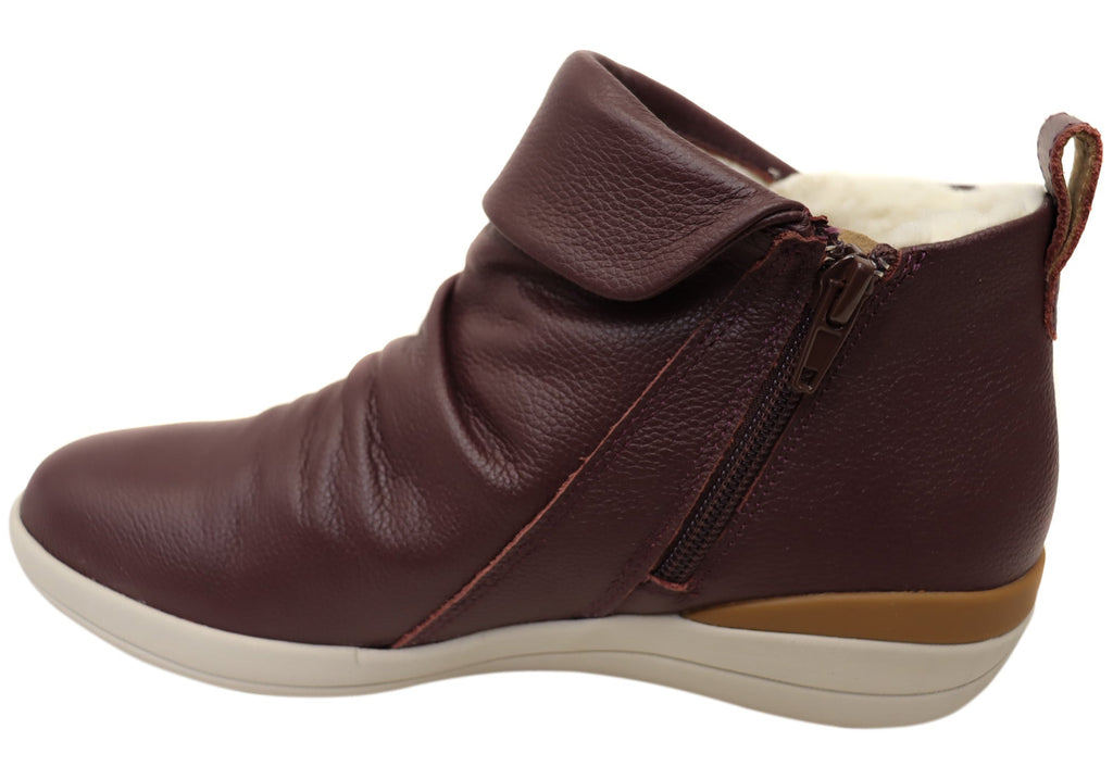 Glee Womens Comfortable Supportive Leather Ankle Boots