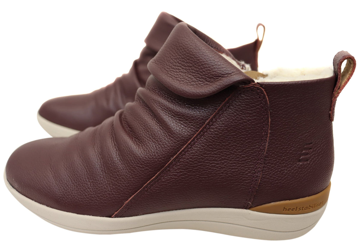 Glee Womens Comfortable Supportive Leather Ankle Boots