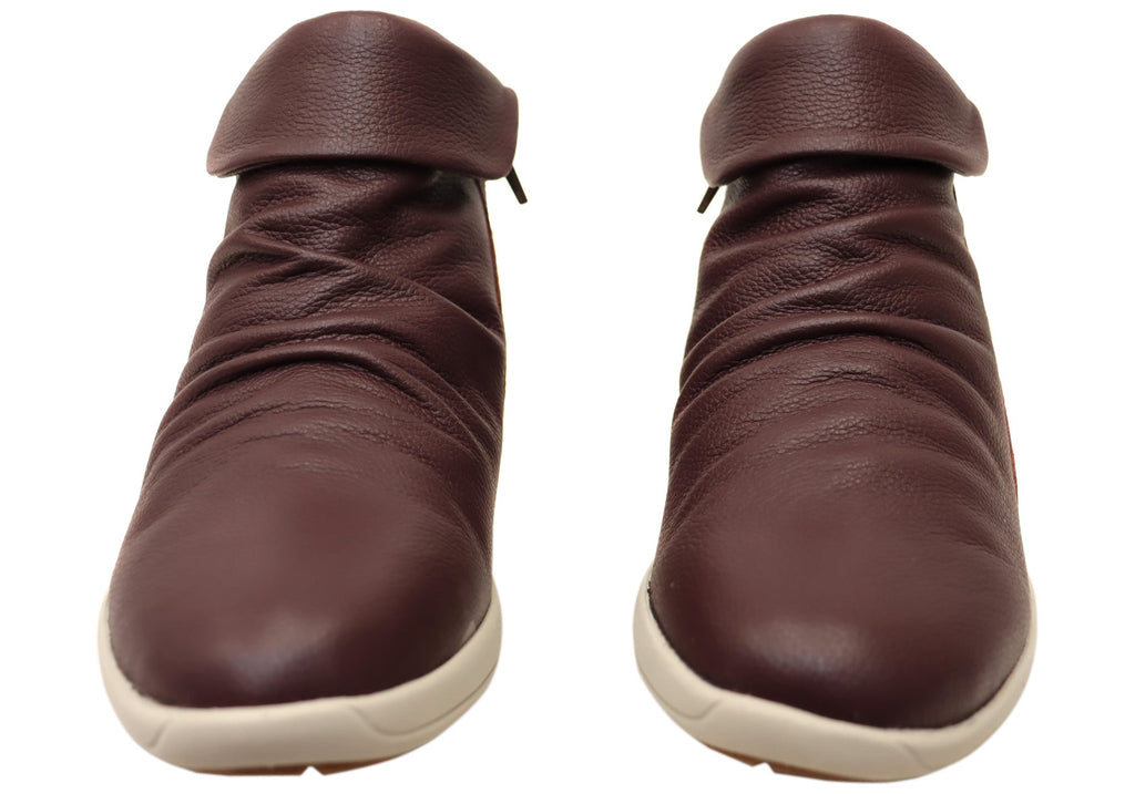 Glee Womens Comfortable Supportive Leather Ankle Boots
