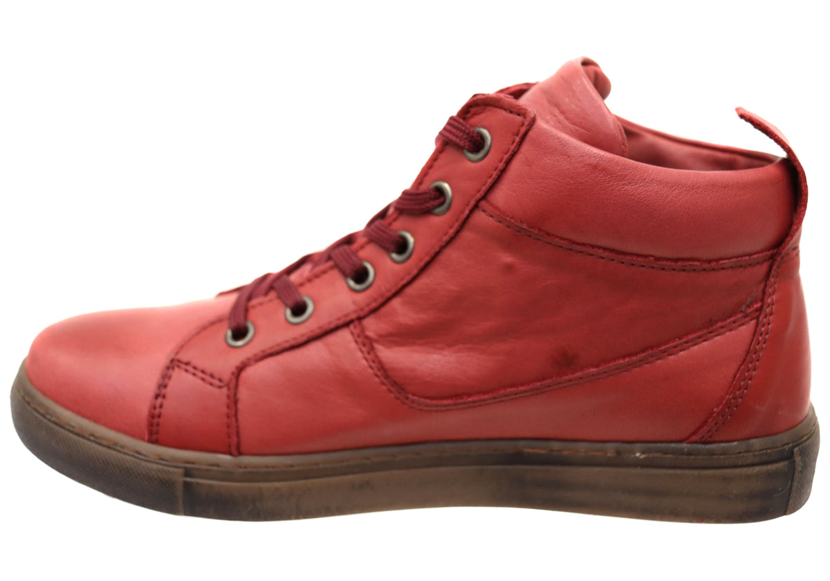 EG1570 Womens Flat Leather European Ankle Boots
