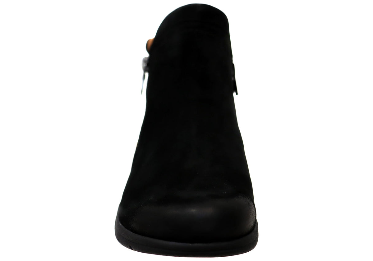 Lidia Zip Boot Comfortable Leather Ankle Boots