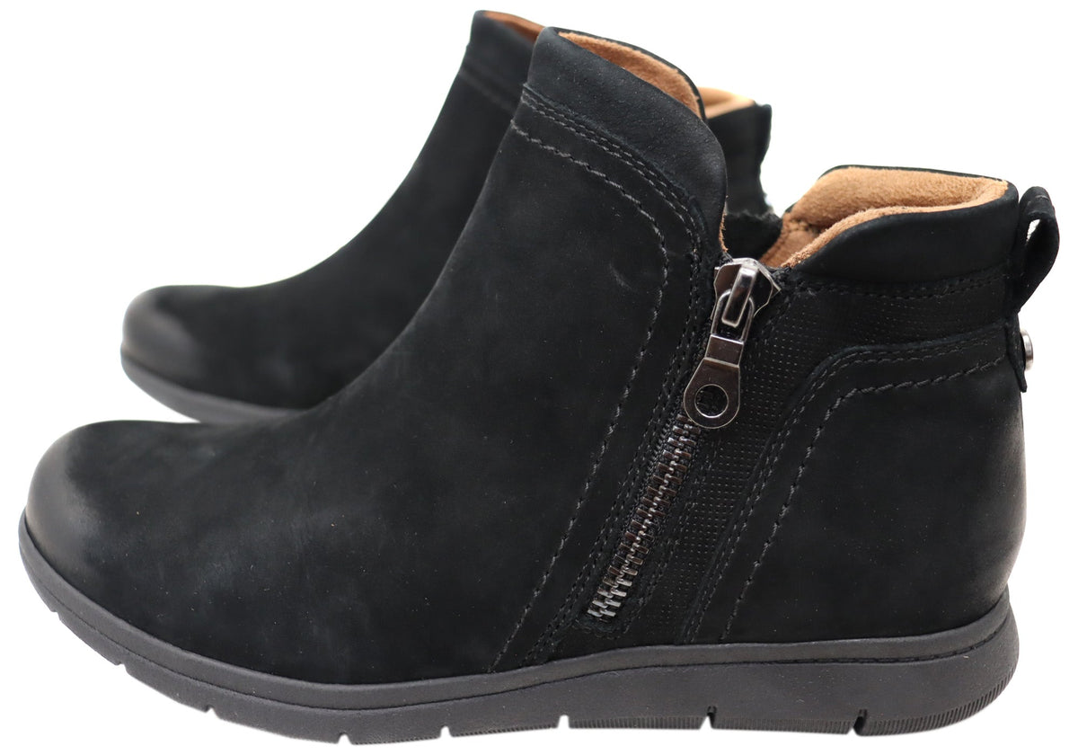 Lidia Zip Boot Comfortable Leather Ankle Boots