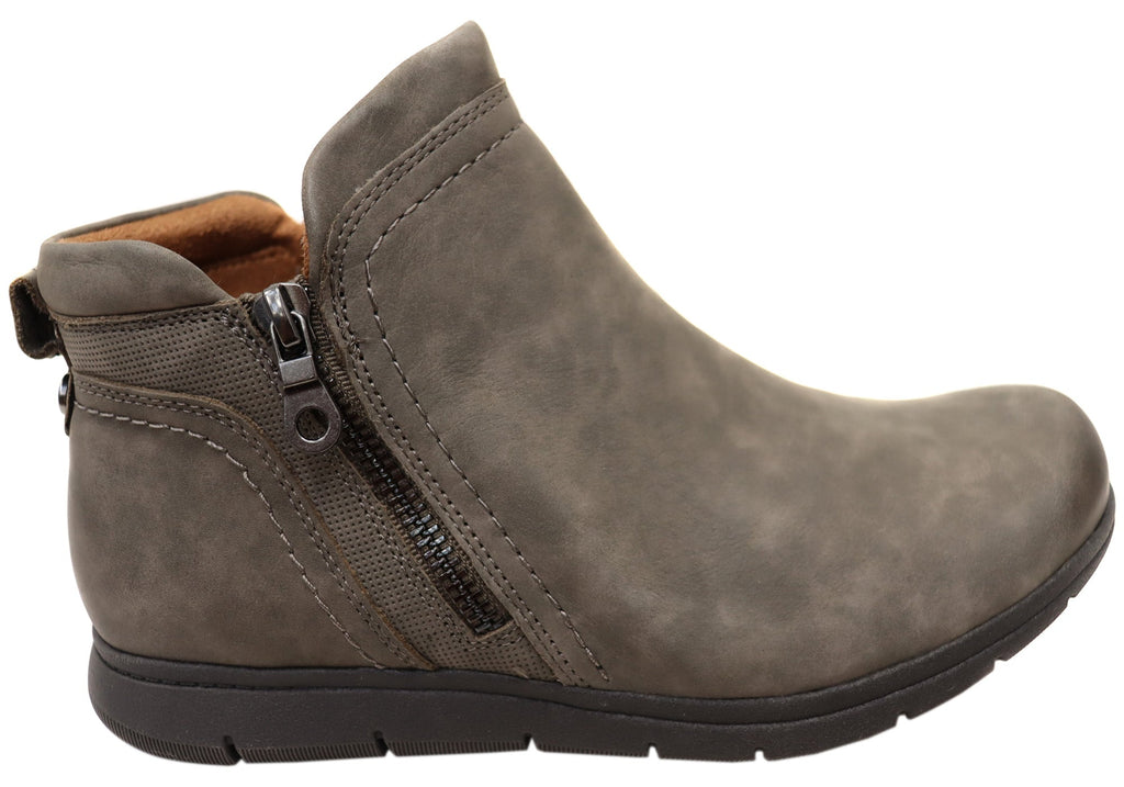 Lidia Zip Boot Comfortable Leather Ankle Boots
