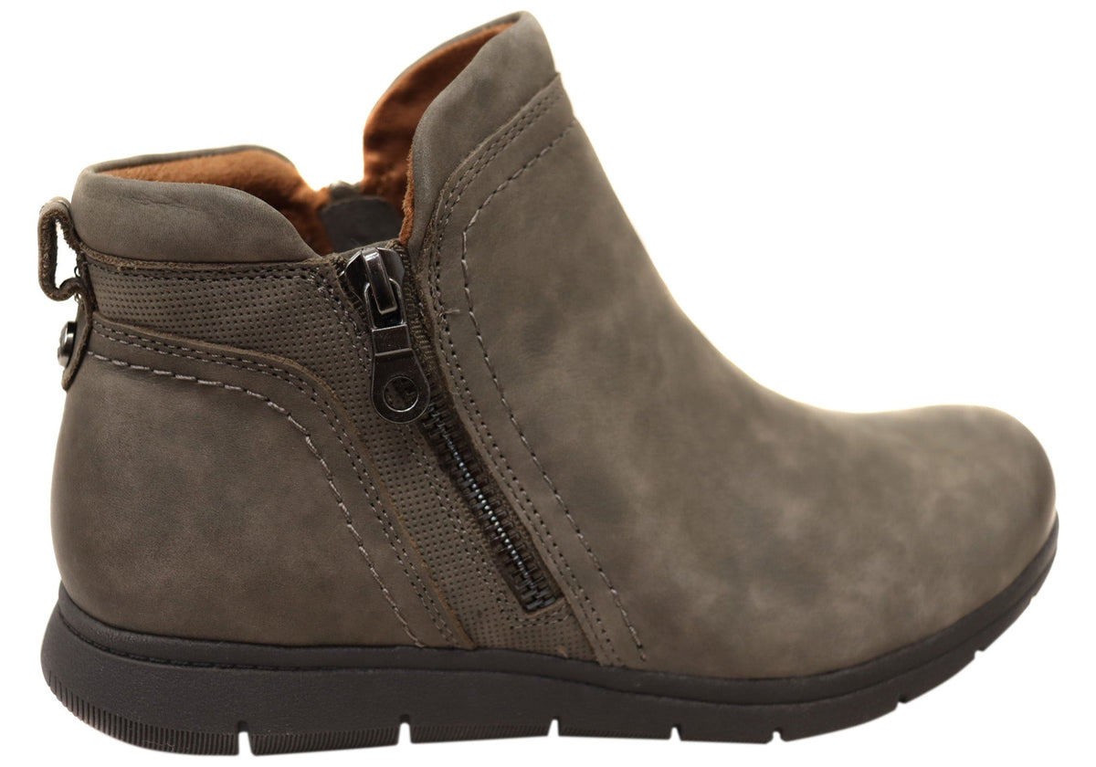 Lidia Zip Boot Comfortable Leather Ankle Boots