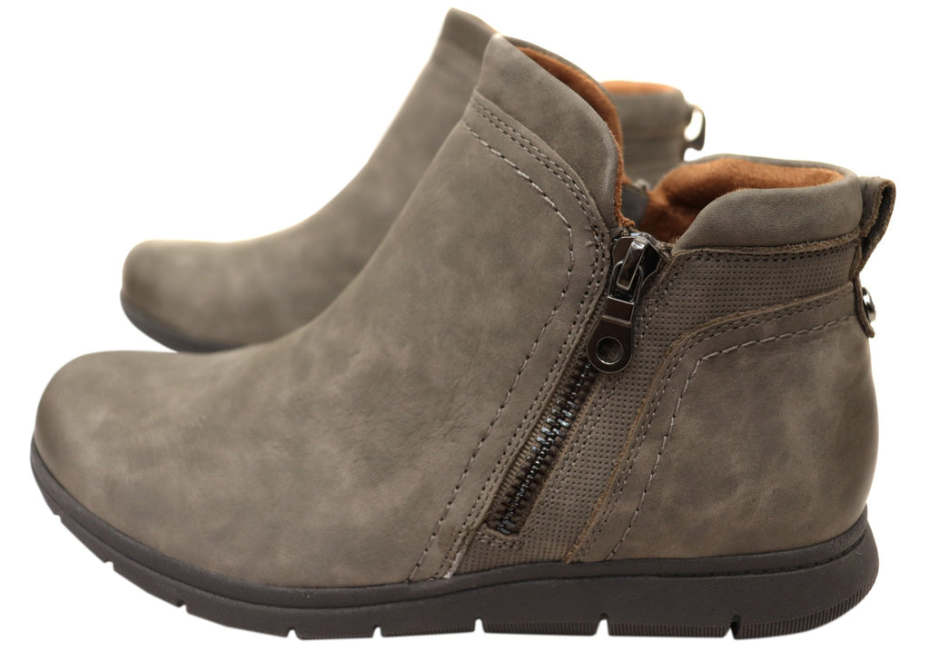 Lidia Zip Boot Comfortable Leather Ankle Boots
