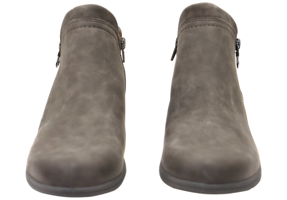 Lidia Zip Boot Comfortable Leather Ankle Boots
