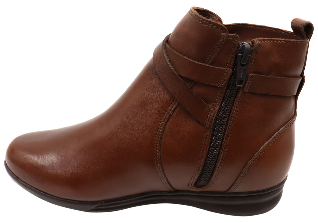 Lane Womens Comfortable Brazilian Leather Ankle Boots