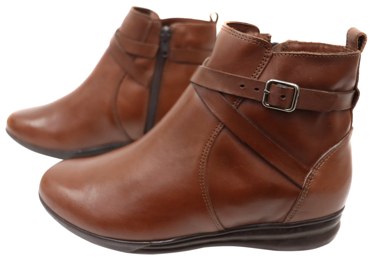 Lane Womens Comfortable Brazilian Leather Ankle Boots