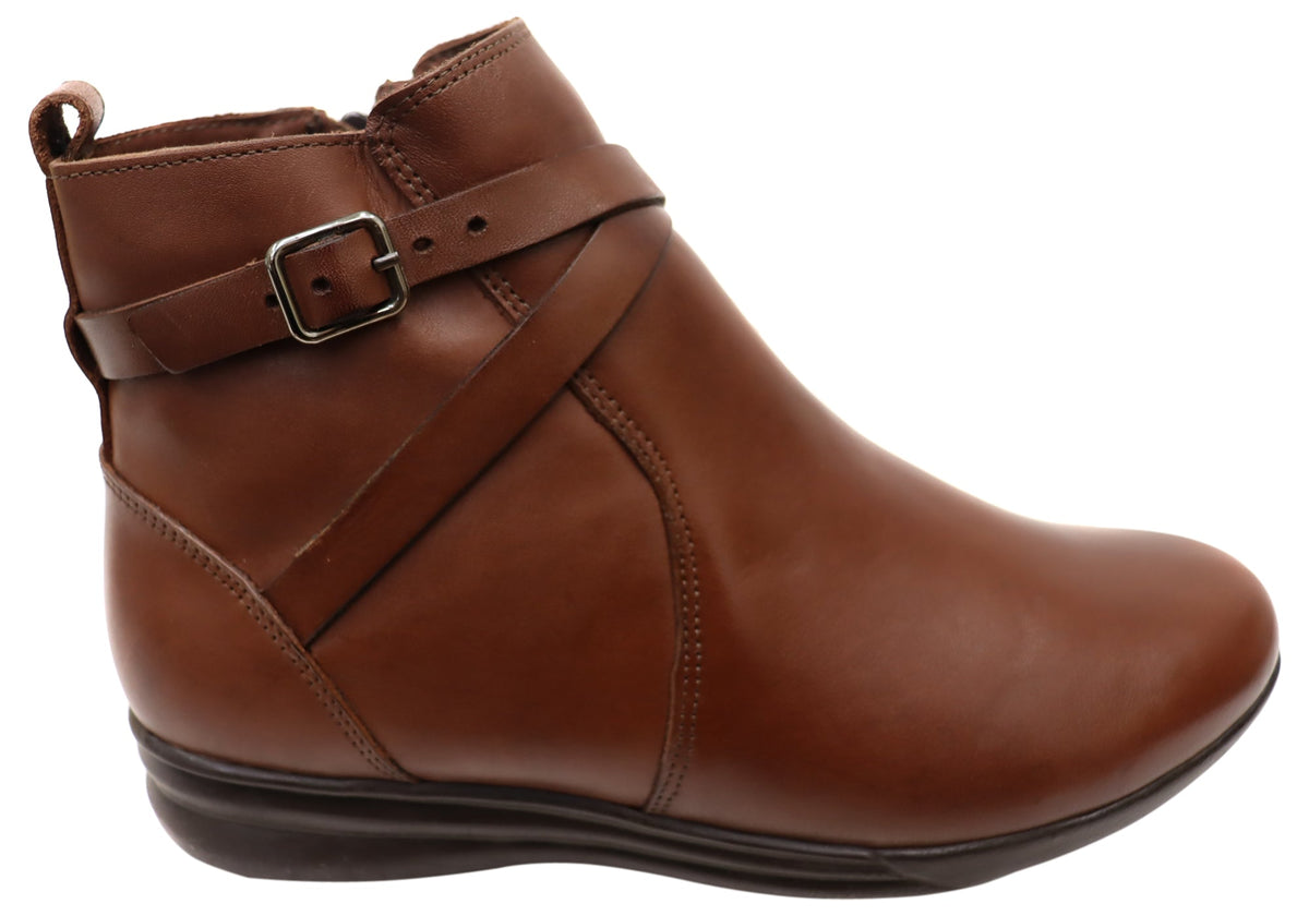 Lane Womens Comfortable Brazilian Leather Ankle Boots