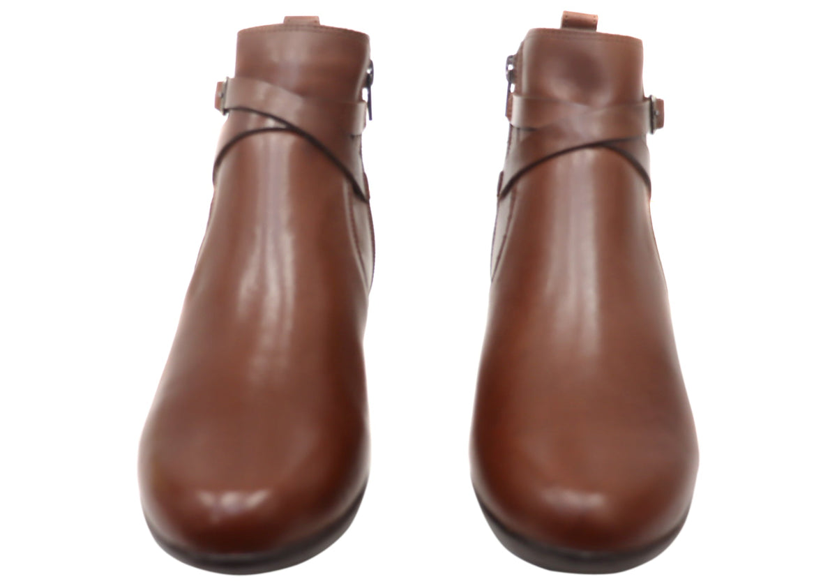 Lane Womens Comfortable Brazilian Leather Ankle Boots