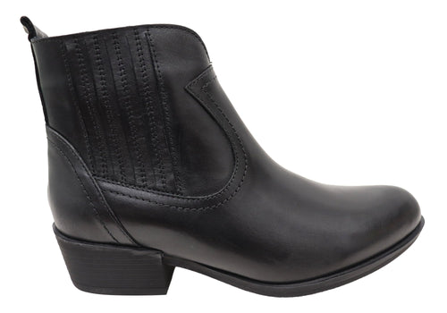 Alotti Womens European Comfortable Leather Ankle Boots