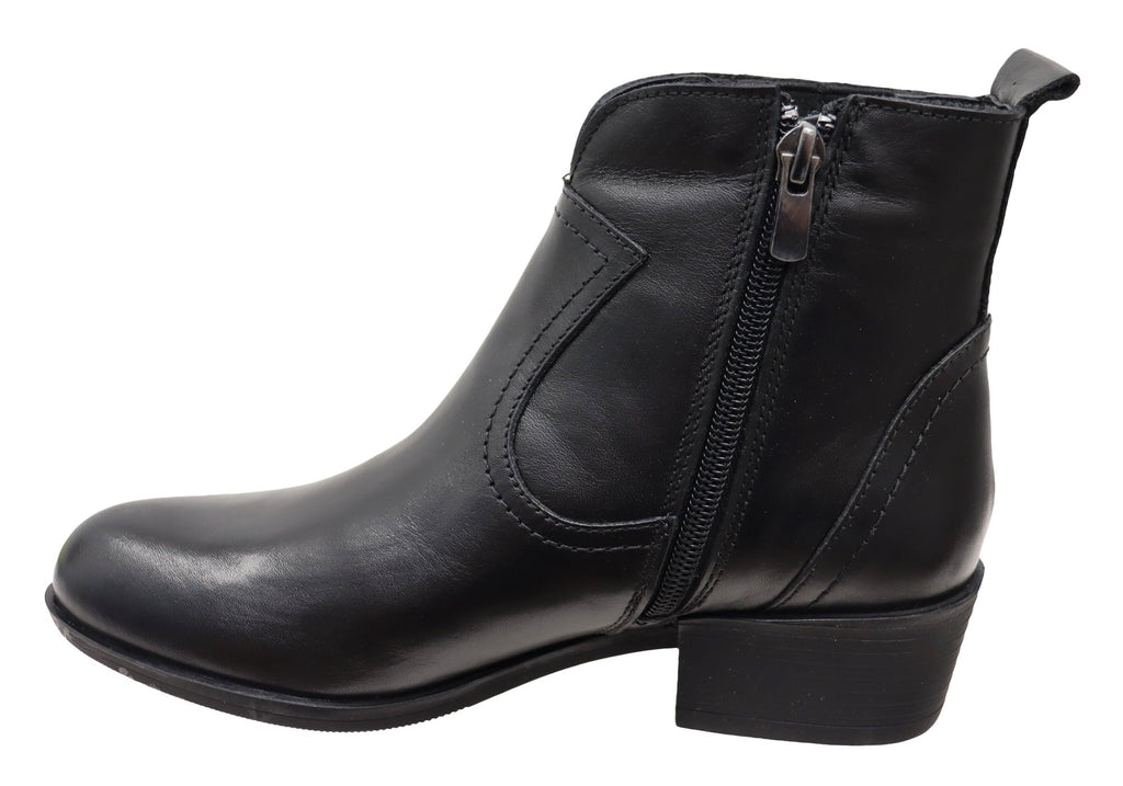 Alotti Womens European Comfortable Leather Ankle Boots