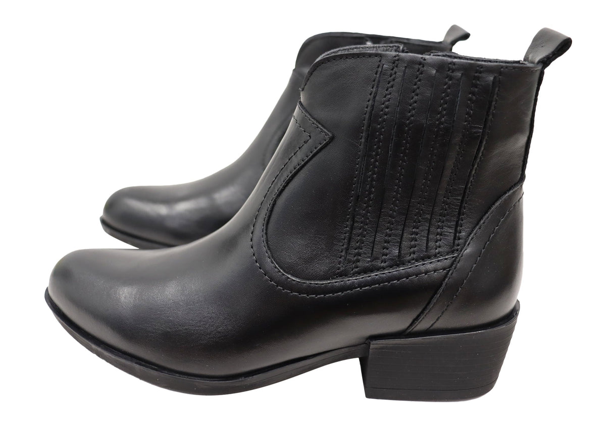 Alotti Womens European Comfortable Leather Ankle Boots