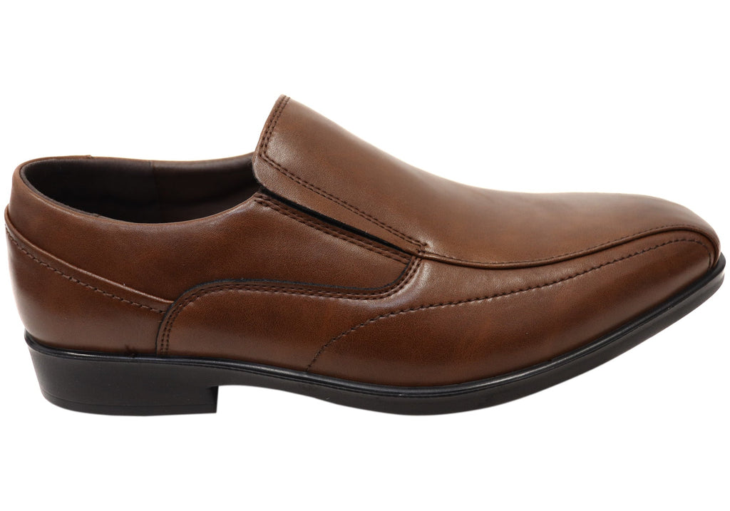 Mens Russell Leather Comfortable Slip On Dress Shoes