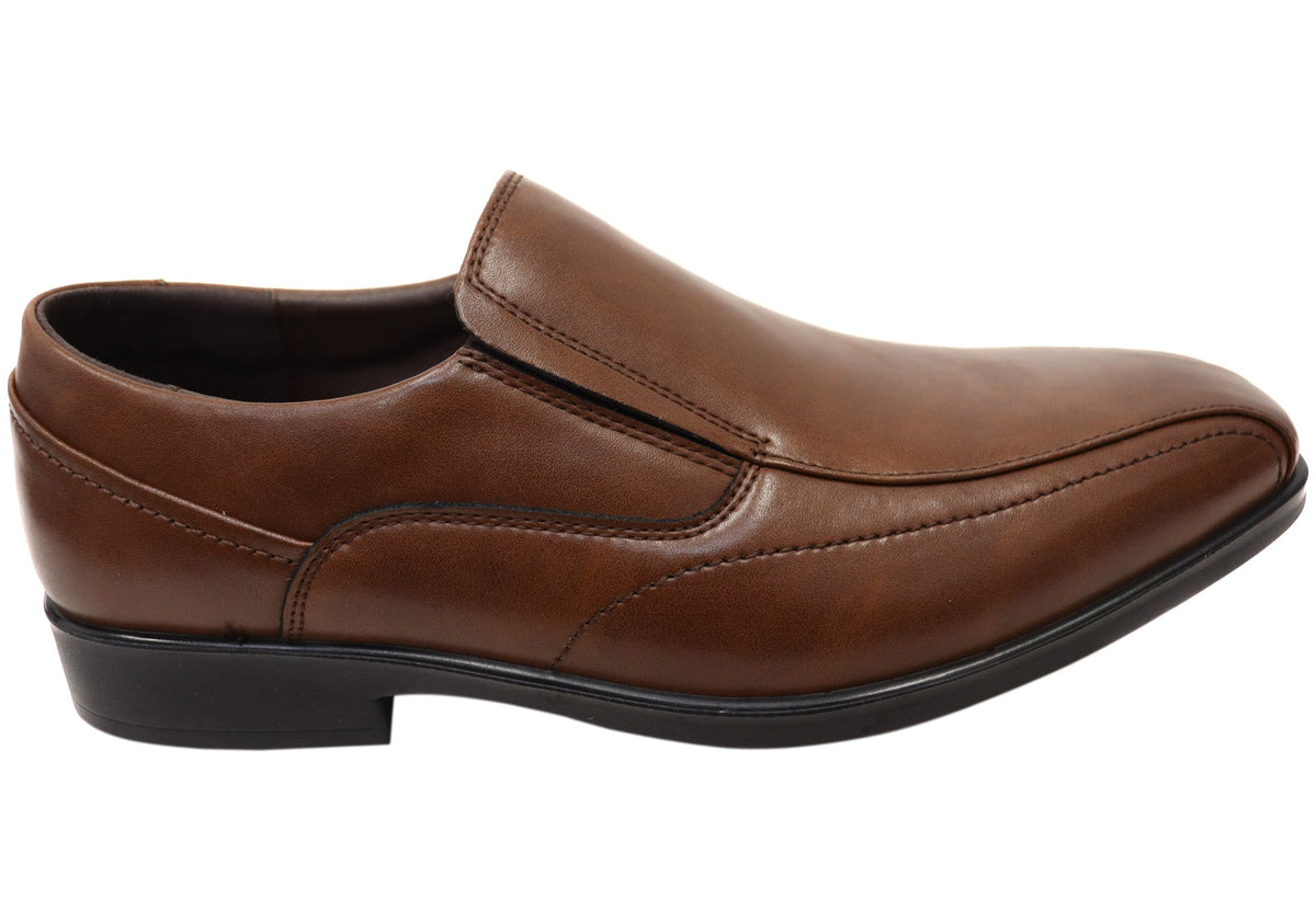 Mens Russell Leather Comfortable Slip On Dress Shoes