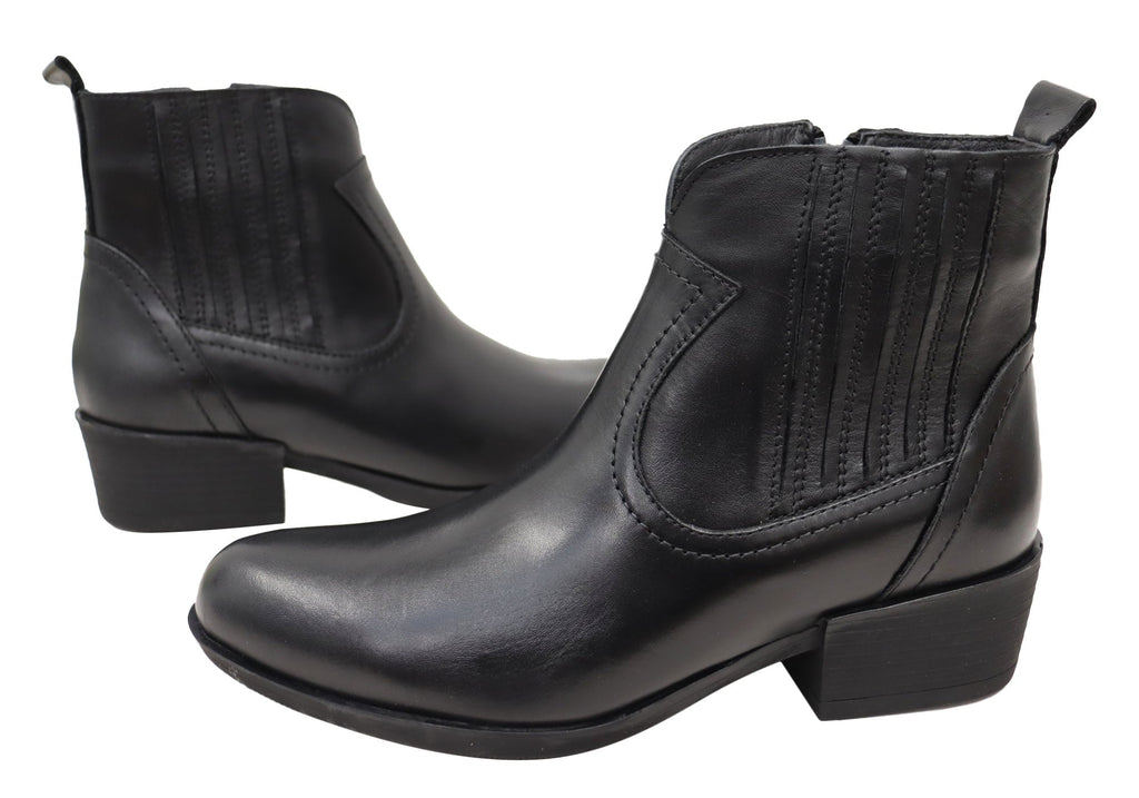 Alotti Womens European Comfortable Leather Ankle Boots