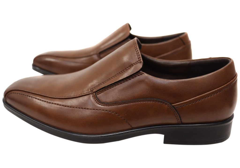 Mens Russell Leather Comfortable Slip On Dress Shoes