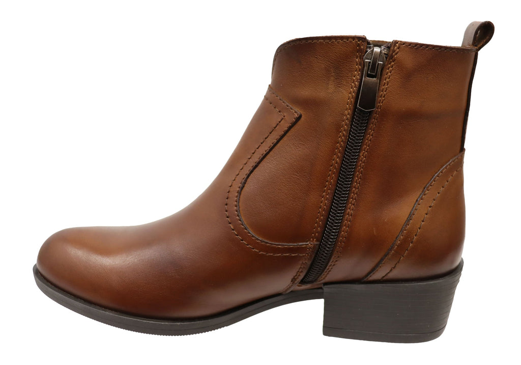Alotti Womens European Comfortable Leather Ankle Boots