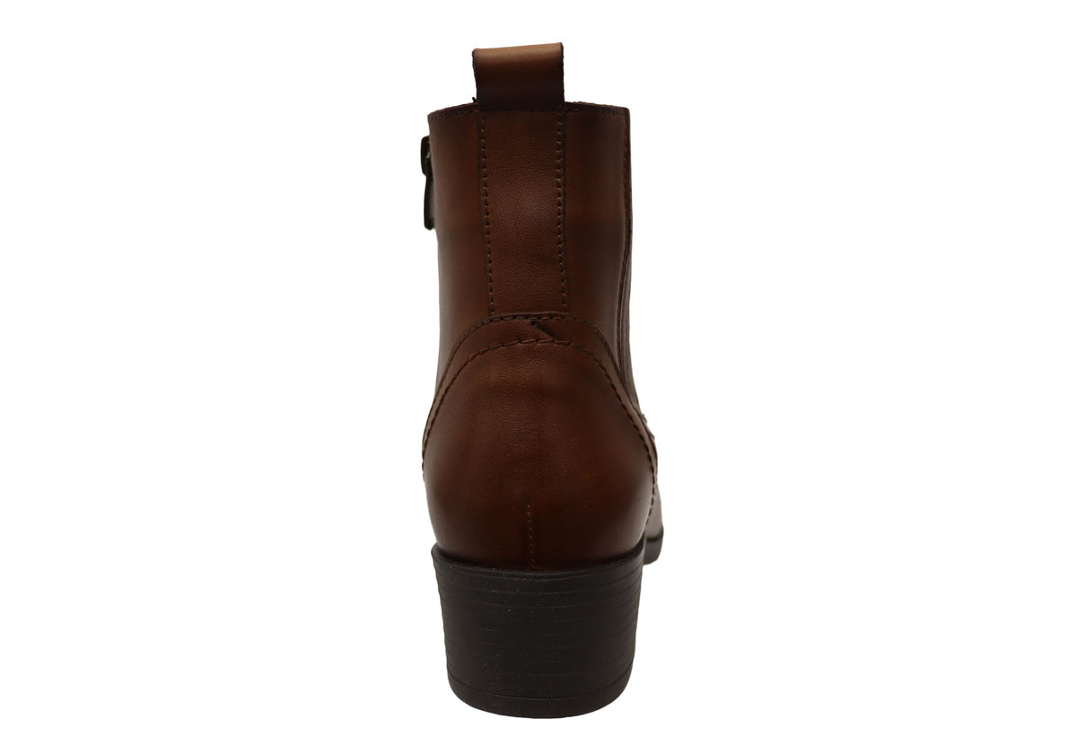 Alotti Womens European Comfortable Leather Ankle Boots