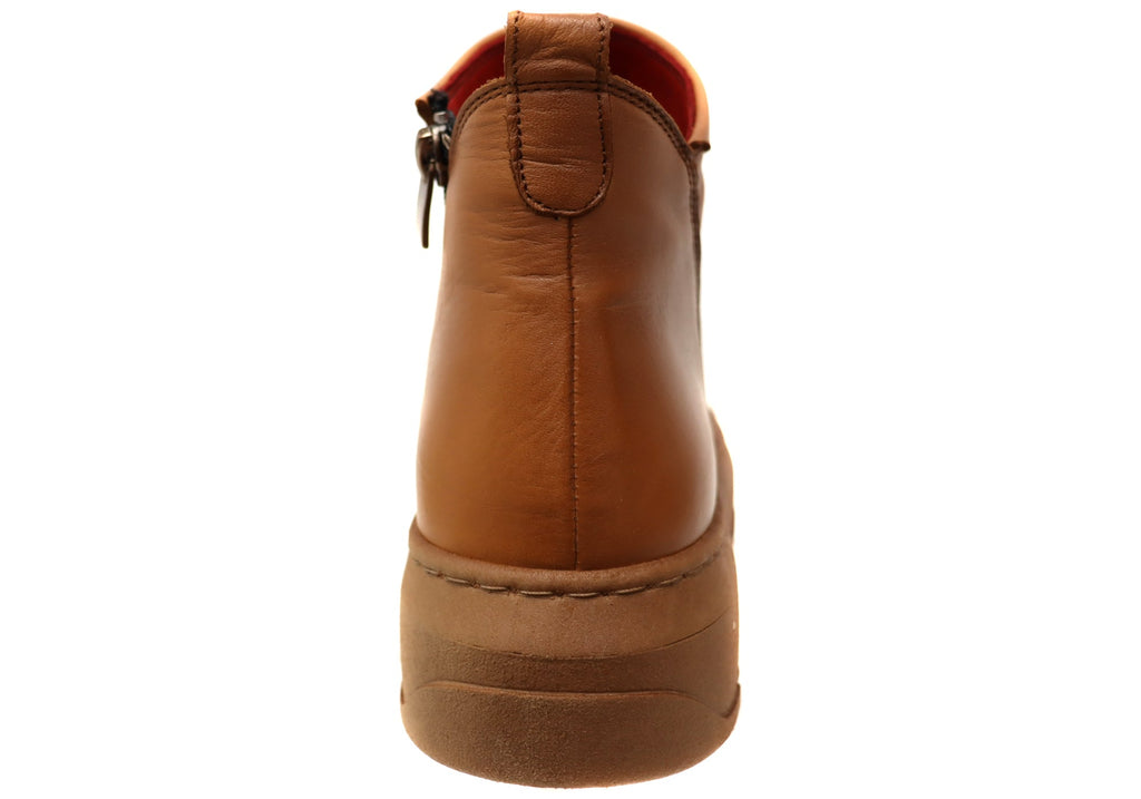 Tempo Womens European Comfort Leather Ankle Boots