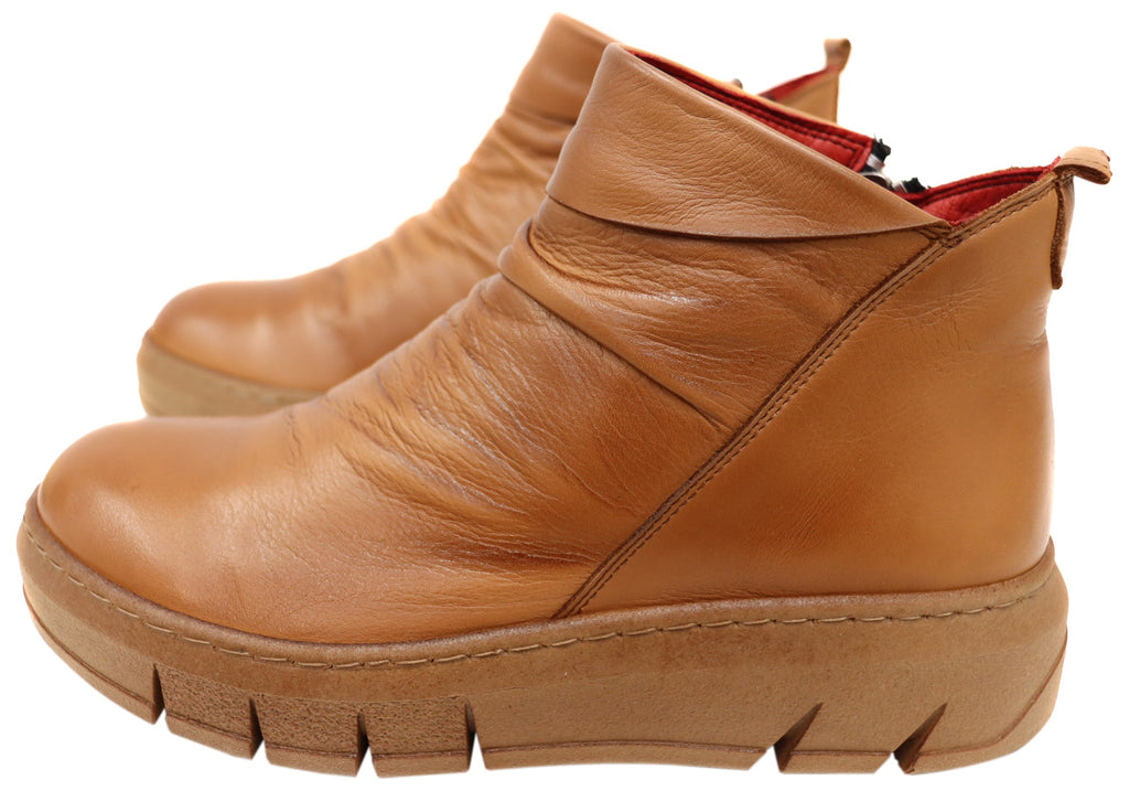 Tempo Womens European Comfort Leather Ankle Boots