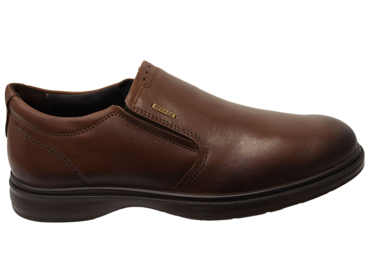 Calix Mens Slip On Comfortable Brazilian Leather Dress Shoes