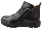 Tempo Womens European Comfort Leather Ankle Boots